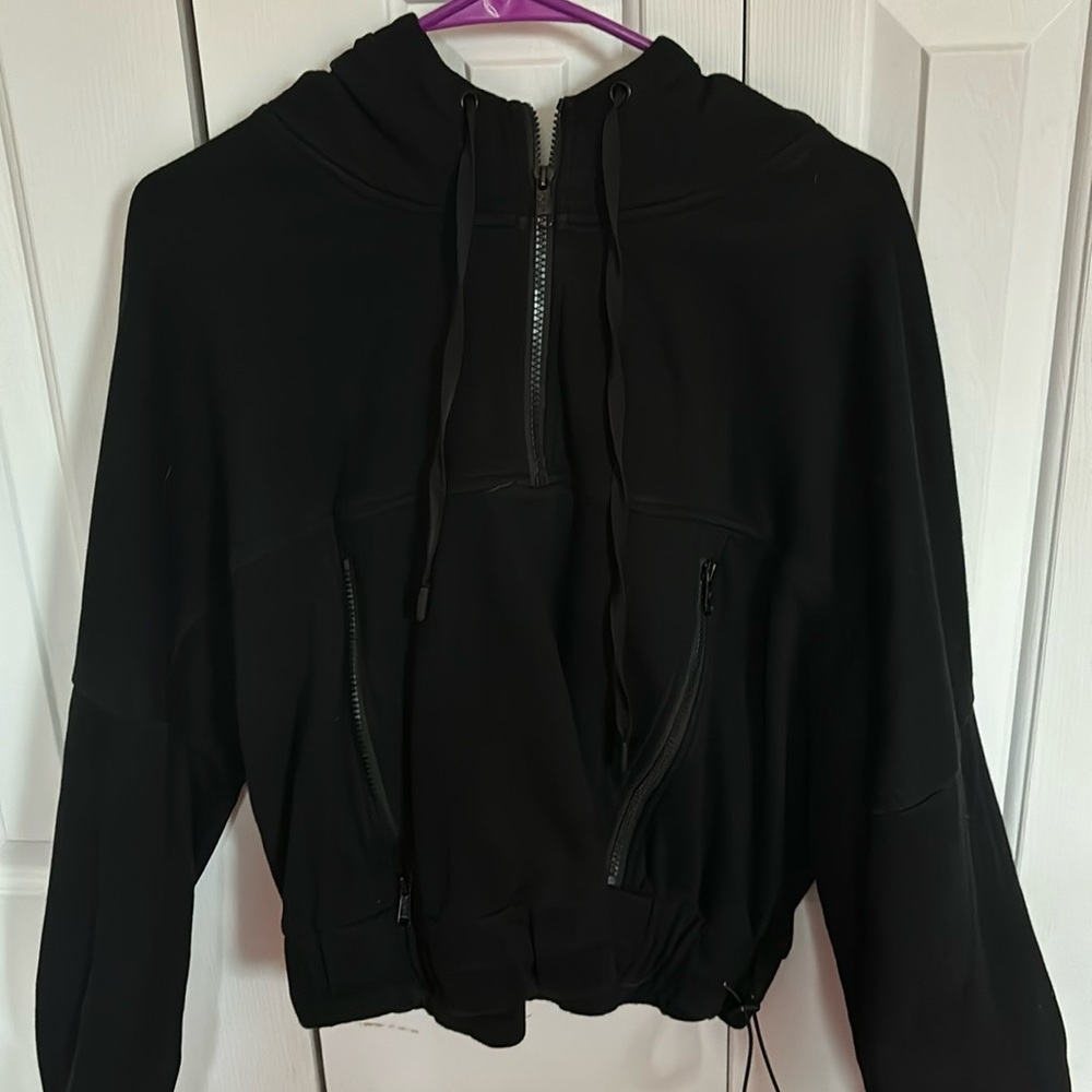 Popflex Half Zip Warmup Hoodie Large Black